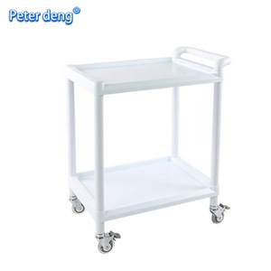 Medical <b>Trolley</b> 3 Tier <b>Plastic</b> Hospital Furniture With 4 Castors Convenient Storage Rack For Nursing Beauty Use - Product Image 2