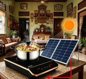 Table de cuisson à induction solaire AMOR pour l'Indonésie, fait bouillir 1L en 6 minutes, autonomie de 3 heures - Product Image 2