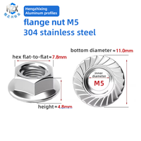 Écrou à bride hexagonale en profilé aluminium M5 M6 M8, acier au carbone, acier inoxydable, nickelé, classe 4.8 6.8