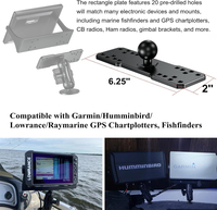 Support de téléphone et tablette avec adaptateur à rotule de 1 pouce (taille B), composants de montage durables pour détecteur de poissons, accessoires marins pour plaques de montage RAM