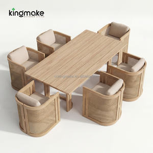 Ensemble de mobilier d'extérieur en bois avec revêtement en poudre, mobilier de restaurant, mobilier d'hôtel, table et chaises de jardin, ensemble de salle à manger de patio - Product Image 2