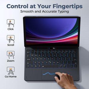 Laudtec Magnetic Keyboard Case for Samsung Tab S9 11, 7-Color Backlit Trackpad, LCD Display, 64-Key PU Leather - Product Image 4