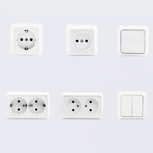 Interruptores y Enchufes de Pared con Panel de PC Francés, de 1/2 Grupo, Doble Toma de Corriente, Precios Baratos al por Mayor de Fábrica para Europa - Product Image 3