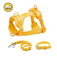 Arnés para Perro de Poliéster Suave de la Marca MK, Ajustable, Moderno e Impermeable, con Correa y Decoración de Cintas Coloridas, Venta al Por Mayor