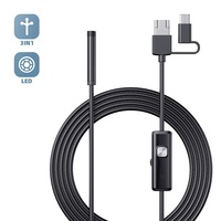 Caméra endoscopique USB de 8.0mm, caméra d'inspection de voiture, Endoscope avec lumières LED pour Android et Windows