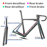 BXT Road-275 2026 Rangka Sepeda Balap Karbon T1000 Baru dengan Pemasukan Kabel Internal Penuh, Rem Cakram, Ultralight, Setang 380mm Opsional