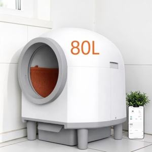 Bac à litière intelligent électrique pour chat de 80 L, sans poussière, en ABS + PP, nettoyage automatique avec contrôle des odeurs et surveillance par application Wi-Fi - Product Image 1