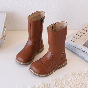 Fashion Autumn Microfiber Leather Plush Warm Children's Knight Zipper Winter Kids Boots <b>Knee</b> Girl <b>High</b> Boots - Product Image 6