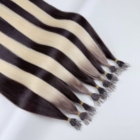 Nouvelles extensions de cheveux humains à 100 % avec embout en nylon, flexibles, à micro-anneaux, vente en gros