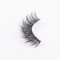 Cils en cheveux humains 3D réutilisables de marque propre, vente en gros, faux cils naturels à bande invisible