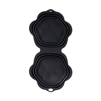 Bol d'alimentation et d'eau portable en silicone deux-en-un, étanche, pour animaux de compagnie, avec design pliable pour chats et chiens