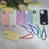 Casing Ponsel Soft Shell Dua Lapis Desain Imd dengan Ikat Rambut, Logo Kustom, dan Tali Gantungan untuk iPhone 16 Pro Max 17 15