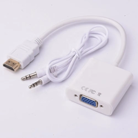 Cable Adaptador de Audio y Video de PVC de Alta Calidad, Conversor HDMI a VGA para Computadora de Escritorio, Portátil, Proyector, Monitor, HDTV