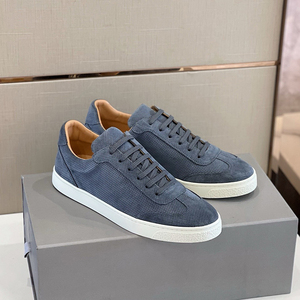 <span class=keywords><strong>Chaussures</strong></span> de marche décontractées pour hommes, style britannique et européen, tendance automne 2026, en cuir véritable perforé et respirant, à lacets plats - Product Image 2