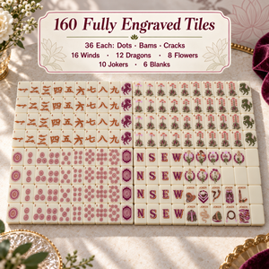 Set di Mahjong Americano di Lusso, 160 Tessere Premium in Acrilico, Motivi Incisi, Spedizione Rapida, Per Ordini all'Ingrosso, Wild Mare - Product Image 2