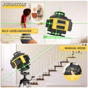 Support magnétique à piles 4D 16 lignes <span class=keywords><strong>Niveau</strong></span> <span class=keywords><strong>laser</strong></span> 360 <span class=keywords><strong>rotatif</strong></span> à nivellement automatique avec trépied - Product Image 2
