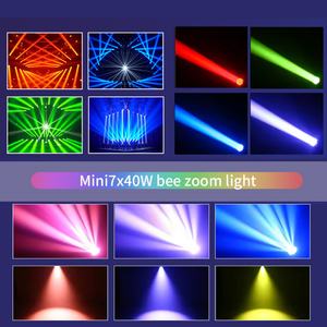 AICPOSE Mini Bee Eye 7x40 RGBW Luz de Cabeza Móvil DMX512 con Zoom para Discotecas y Bodas - Product Image 3