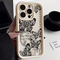 Coque de téléphone portable antichoc de luxe à impression plate papillons, en promotion, pour iPhone 18 17 16 15 Pro Max 14 13 12 11 X