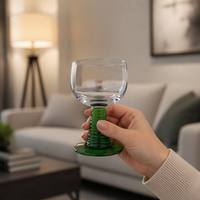 Verres à vin à pied côtelé faits main SUNYO, gobelets en verre coloré pour mariage, fête, bar et usage domestique