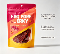Sachet refermable à fermeture éclair en polyester PE non recyclable pour viande séchée (porc, bœuf)