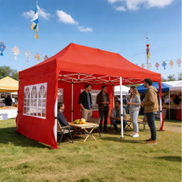 Carpa Plegable Tipo Gazebo de 10x20 con Ventanas Laterales Impermeables de Grado Comercial para Fiestas y Bodas