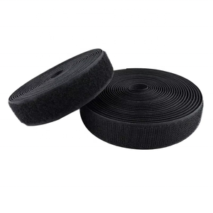 ブラックホワイトセルフロック両面粘着性自己接着調整可能再利用可能留めストラップナイロンフックループ留め具テープ - Product Image 2