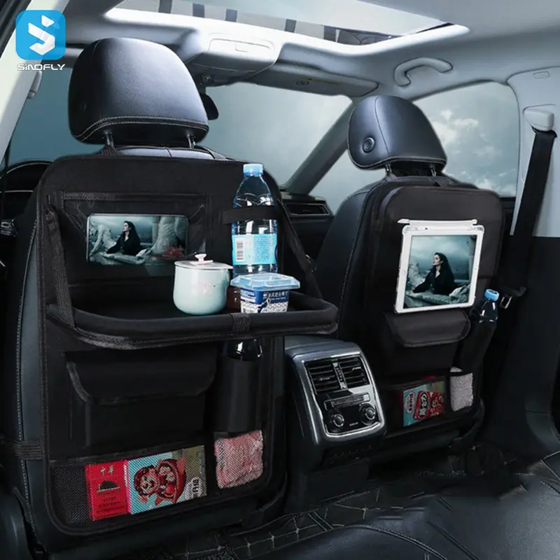 Car Backseat Organizer car back seat organizer PU Car Storage Organizer with Tablet Holder Tray Storage Pocket