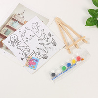 Tableau de coloriage en bois carré 15x15 cm à peindre soi-même, motif dessin animé, vente en gros usine
