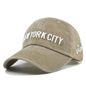 Gorra de Béisbol Personalizada para Hombre, Estilo Vintage, con Logotipo 3D de la Ciudad de Nueva York, Bordada, con Visera Curva, Ajustable, de Algodón, Lavado Ácido, Gorra Trucker de Malla - Product Image 4