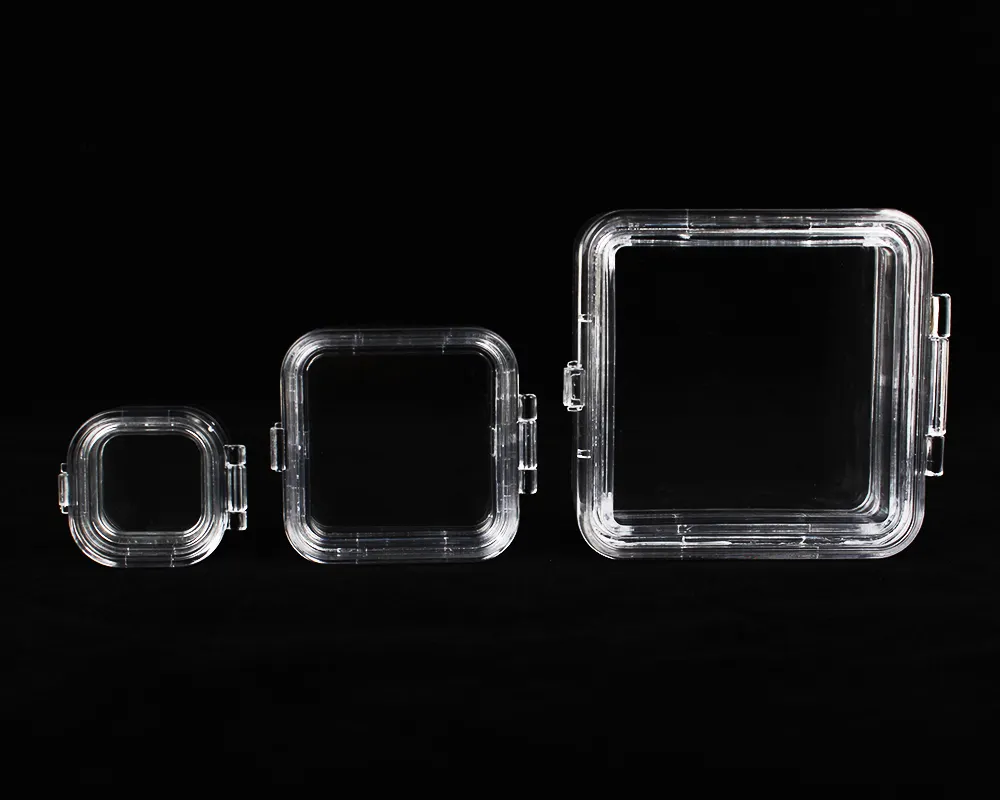 Transparante Plastic Tandheelkundige Membraan Dozen Met Film Kussen Crown Box Voor Prothese En Bruggen Ook Voor Sieraden Opslag 3 Maten