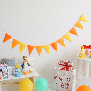 Bandiera festa in feltro Baby docce bandiera triangolo oggetti di scena colorati bandiera stamina ghirlanda decorazione campeggio all'aperto - Product Image 2