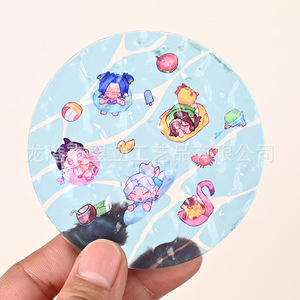 ที่รองแก้วอะคริลิค Yili ลายคลื่นน้ำ รุ่น Q สไตล์อนิเมะ ดีไซน์สระว่ายน้ำ ของตกแต่งโต๊ะทำงาน ของขวัญปรับแต่งได้ - Product Image 4