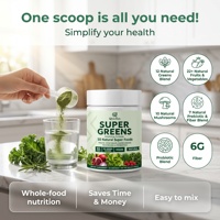 Poudre de superaliments naturels de haute qualité Qbioflex avec enzymes digestives, poudre probiotique, complément de fibres alimentaires