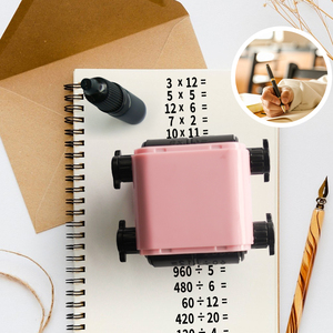 ตราประทับแบบหมุนเติมหมึกได้ ทำจากพลาสติก สำหรับฝึกเขียนตัวเลข ตัวอักษร ลายเส้น สำหรับเด็ก อุปกรณ์การเรียน - Product Image 5