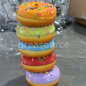 Frutas Tropicales Redondas de 3.3 Pulgadas, 9 Piezas, Donuts Coloridos, Exhibición de Alimentos Artificiales, Pan Azul Matcha, Accesorios de Decoración, Video ASMR - Product Image 6