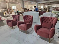 Meubles de salon de luxe rembourrés en tissu de velours ergonomique moderne Chaises de détente