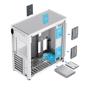 GAMEMAX MeshBox PRO WT Gaming-<span class=keywords><strong>PC</strong></span>-Gehäuse Vertikaler Luftstromkanal Full-Tower ATX Mesh-Frontseitenpanel mit Lüfter ATX-Netzteil - Product Image 5