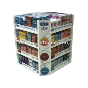 Support de préservatifs en plastique pour la vente au détail, 3 niveaux, acrylique courbé à chaud, comptoir de point de vente, pop - Product Image 2