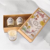Set Lilin Aroma Kedelai Buatan Tangan Kustom Grosir, Hadiah Mewah dalam Stoples Kaca, Sumbu Kapas Tanpa Asap, untuk Diwali