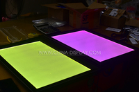Cadre lumineux LED RGB contrôlé par application, éclairage arrière en acrylique pour affichage d'art, avec télécommande