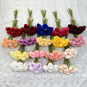 Ramo de Rosas de Seda de 10 Cabezas de Meiyu Craft Flower Factory, Tacto Natural, Decoración de Bodas, Flores para Mesa - Product Image 1