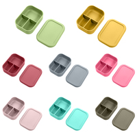 Meilleure boîte à lunch bento en silicone personnalisée sans BPA à 3 compartiments, étanche, pour enfants