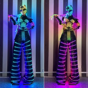 <b>Remote</b> <b>Control</b> LED Light-Up Stilt Costume RGB Color-Changing Fashion <b>Robot</b> Suit for Christmas New Year Events Stage Performances - Product Image 4