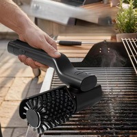Brosse de nettoyage électrique portable et rechargeable pour barbecue, rouleau en acier inoxydable, outil de nettoyage multifonctionnel pour barbecue extérieur et camping
