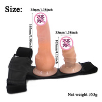 Double Godemichet Strapon Harnais Élastique pour Couples Lesbiens Produit Sexuel