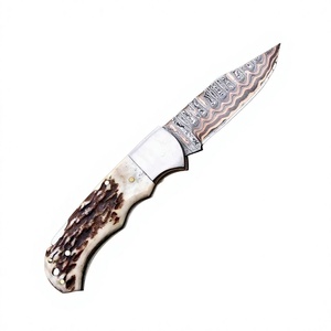 Custom Size Handmade High Quality Industrial Grade Damascus Steel <b>Knives</b> Stag Horn <b>Handle</b> Clip Point OEM Outdoor Camping <b>Knives</b> - Product Image 2