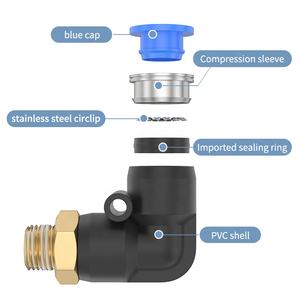 プラスチック製プッシュインホースパイプとエアチューブ継手,<span class=keywords><strong>PL</strong></span>シリーズLタイプねじ空気圧部品プラスチック製 - Product Image 5