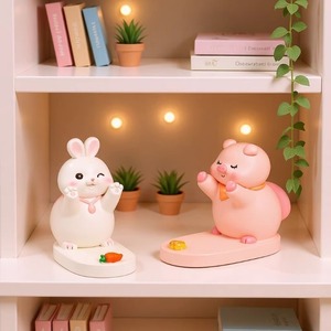 Cute Pig Phone <b>Stand</b> Resin <b>Desktop</b> Ornament Multifunction Gift For Office Desk Decoration - Product Image 5