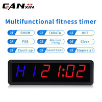 GANXIN 便携式 1.8 英寸 6 位 LED 健身训练倒计时器 数字室内家用健身房运动间歇计时器
