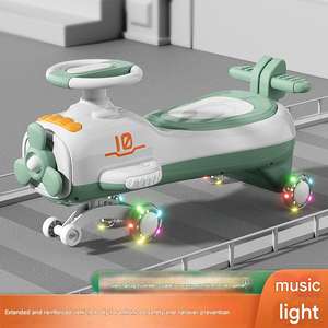 <span class=keywords><strong>Triciclo</strong></span> de Equilibrio de Plástico para Niños con 4 Ruedas, Juguete para Montar con Función de Balanceo de Avión Pequeño, Operación Manual Multifuncional - Product Image 1